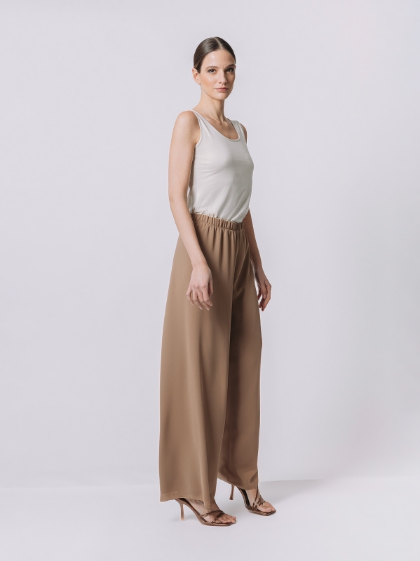 Pantalone in doppio strato di chiffon