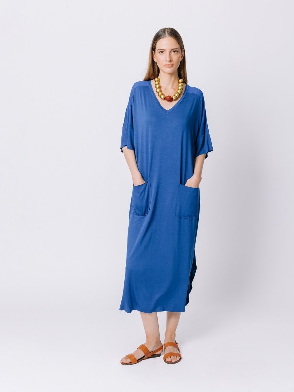 Oversize dress with chiffon insert