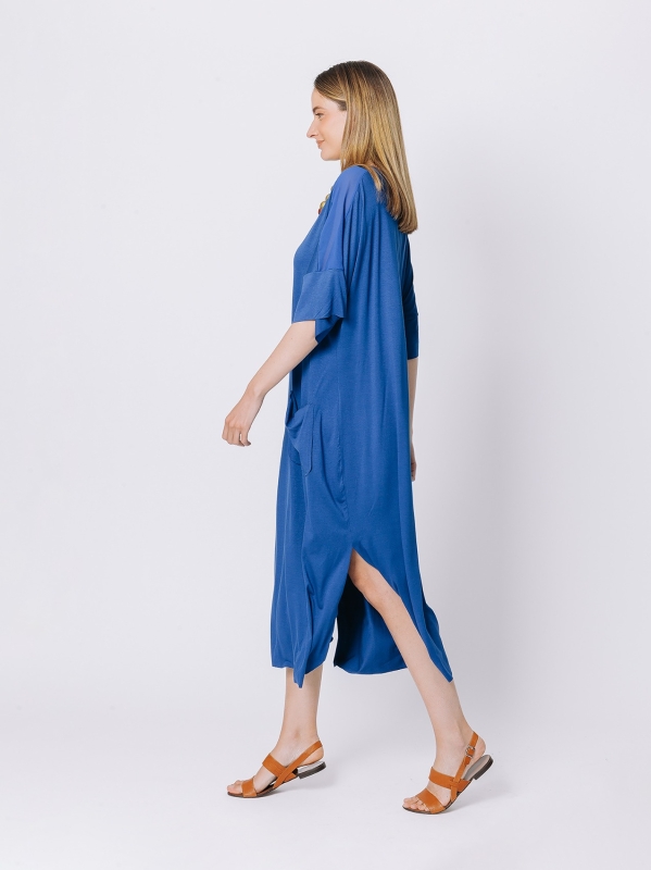 Oversize dress with chiffon insert