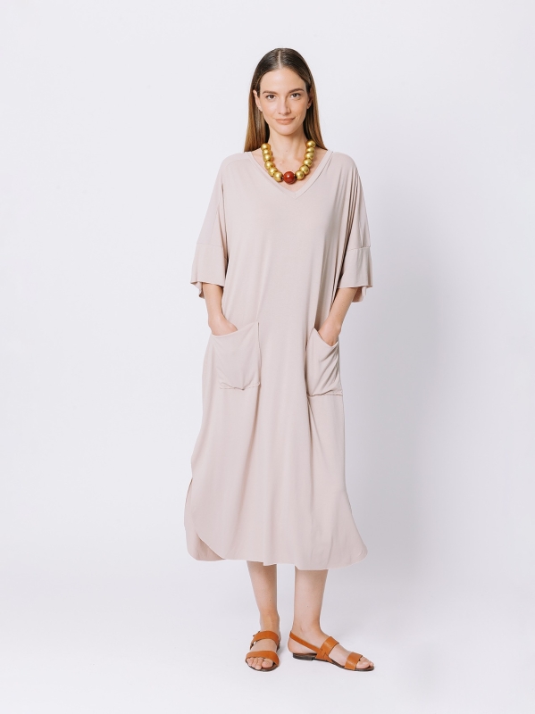 Oversize dress with chiffon insert