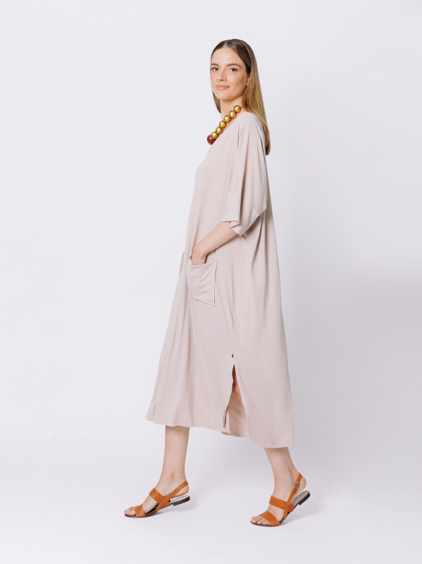 Oversize dress with chiffon insert