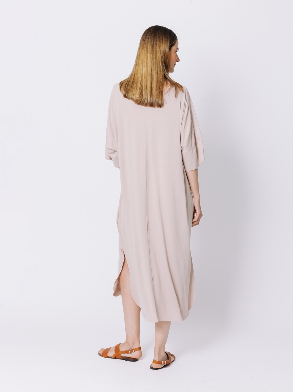 Oversize dress with chiffon insert