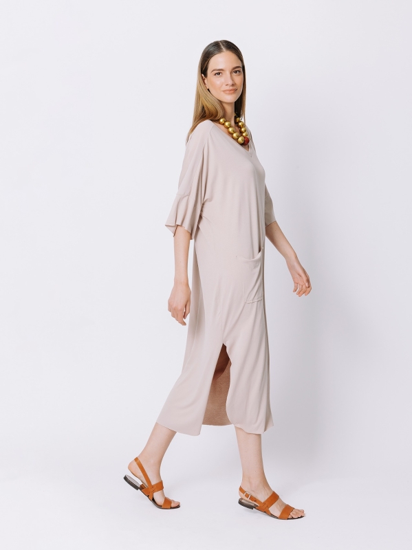 Oversize dress with chiffon insert