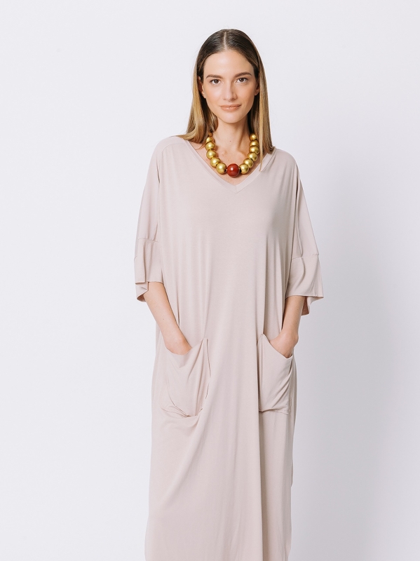 Oversize dress with chiffon insert