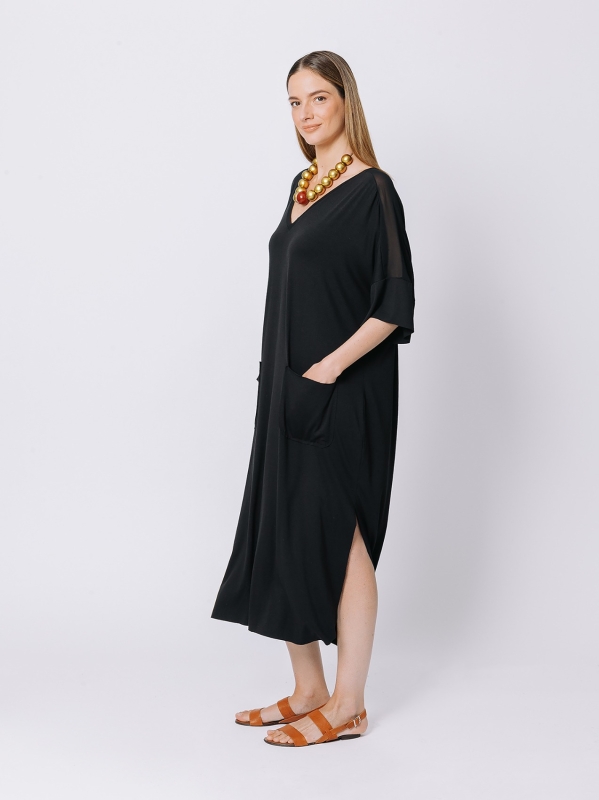 Oversize dress with chiffon insert