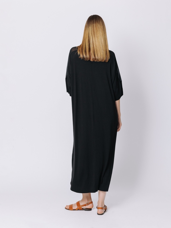 Oversize dress with chiffon insert