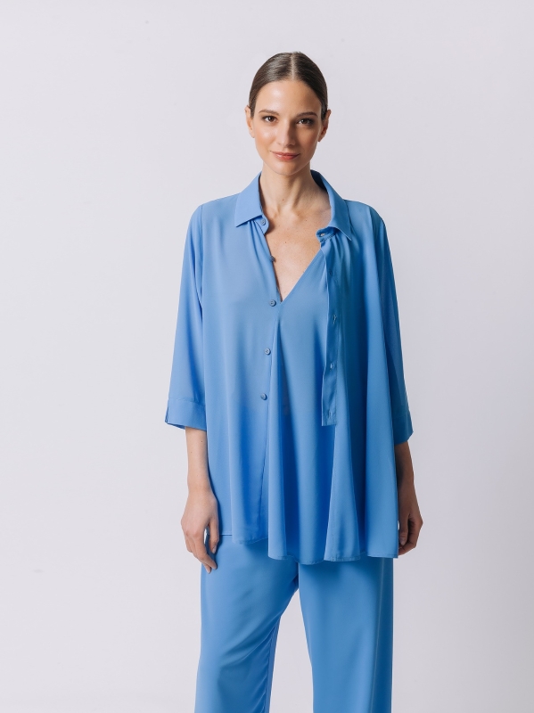 Camicia svasata in chiffon