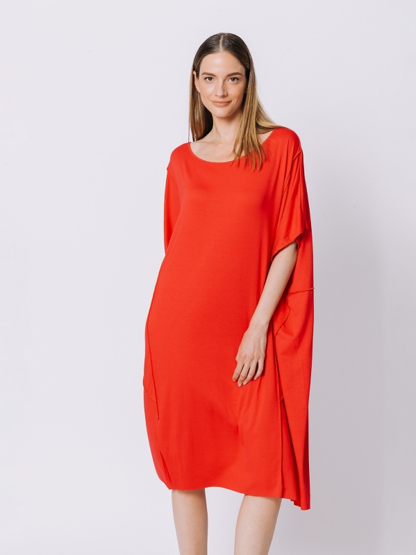 Exposed seams maxi dress