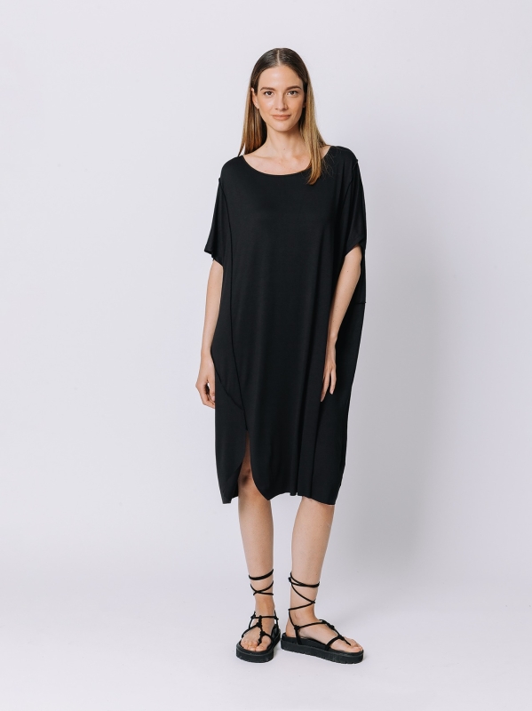 Exposed seams maxi dress