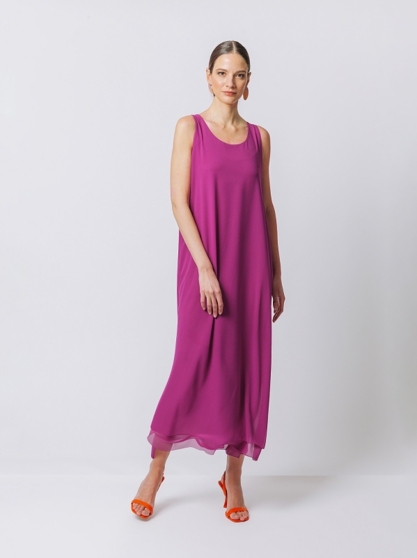 Double chiffon tank dress