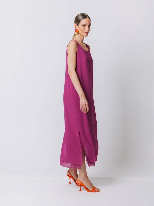 Double chiffon tank dress