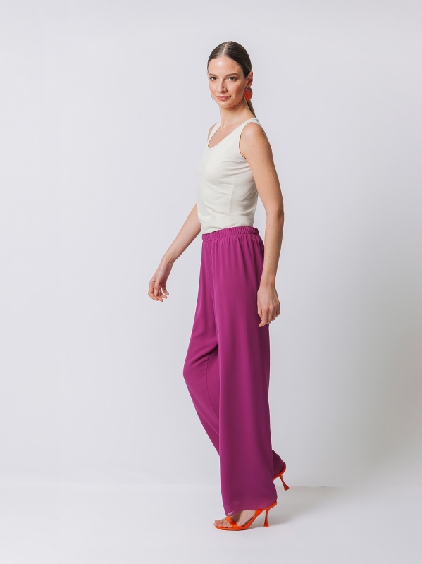 Double chiffon loose trousers