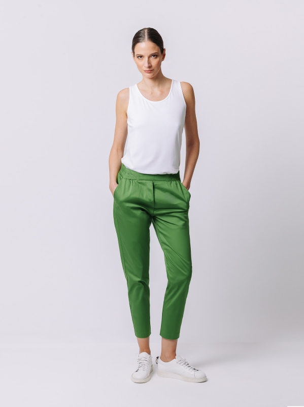 Pantalone skinny in satin