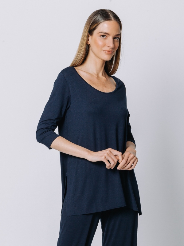 Boxy t-shirt lunga BLU