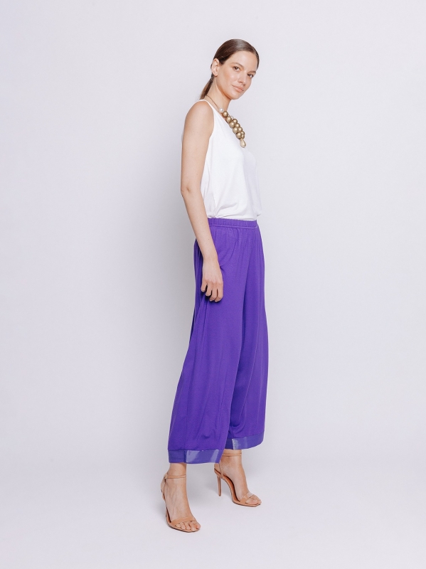 Pantalone cropped con fondo IRIDESCENTE