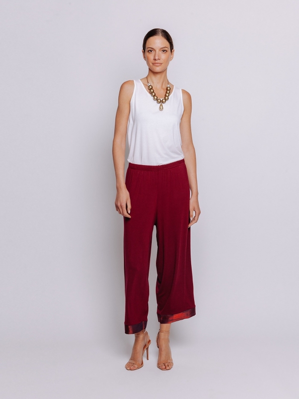 Pantalone cropped con fondo IRIDESCENTE