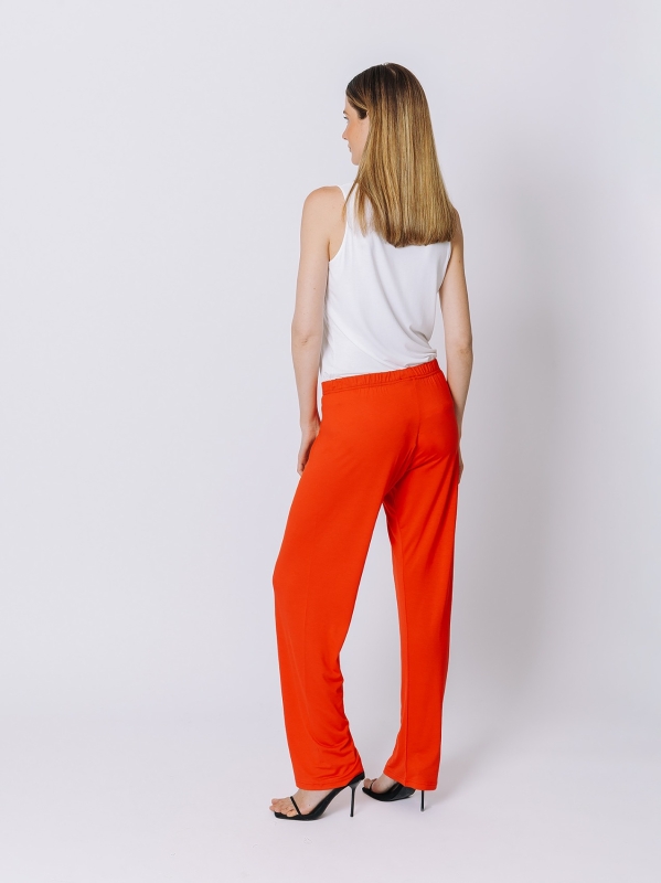 Orange jersey trousers