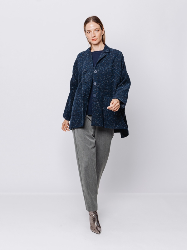 Giacca oversize in tweed puntinato