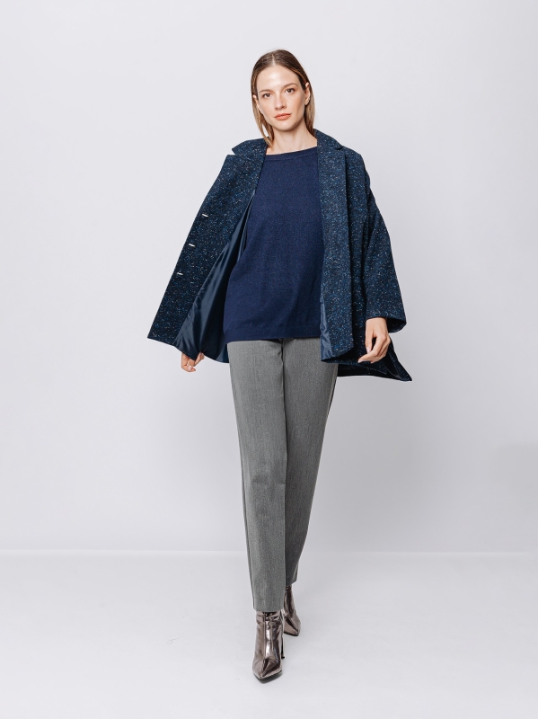 Giacca oversize in tweed puntinato