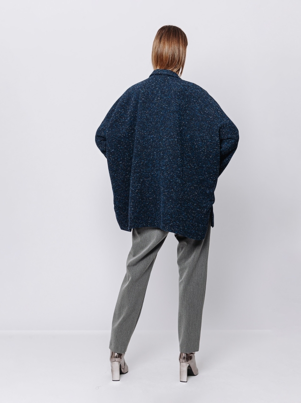 Giacca oversize in tweed puntinato