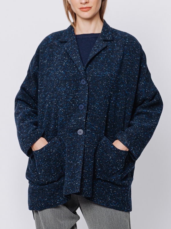 Giacca oversize in tweed puntinato