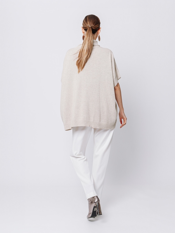 High neck poncho sweater