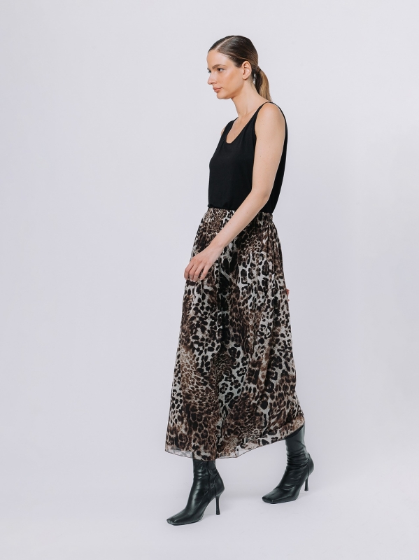 Animalier chiffon skirt