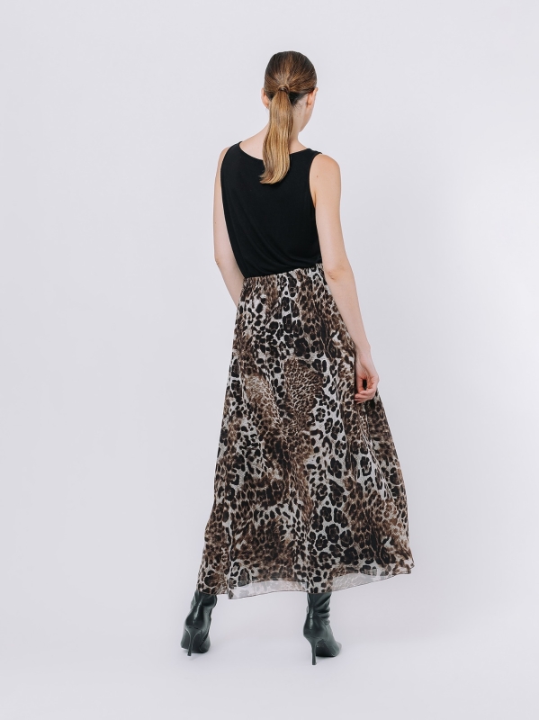 Animalier chiffon skirt