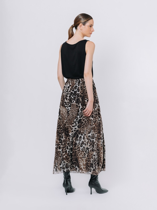 Animalier chiffon skirt