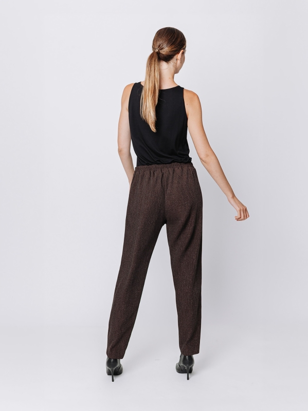 Pantaloni chino con trama melange