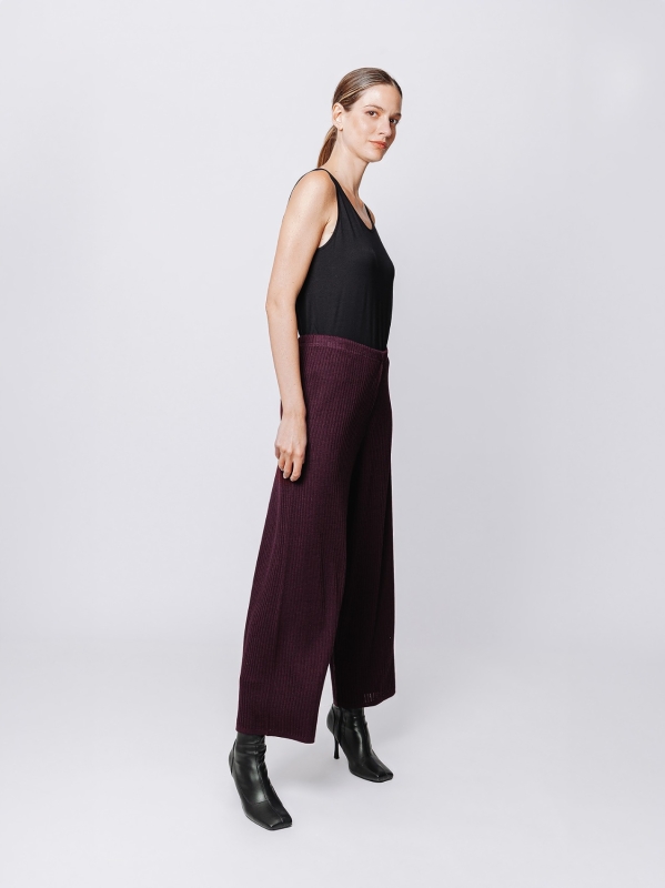 Gaucho trousers in ribbed knit