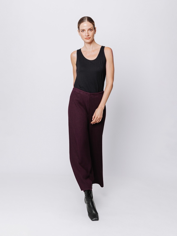 Gaucho trousers in ribbed knit