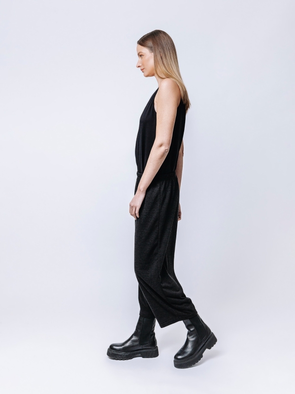 Wool jersey cropped trousers