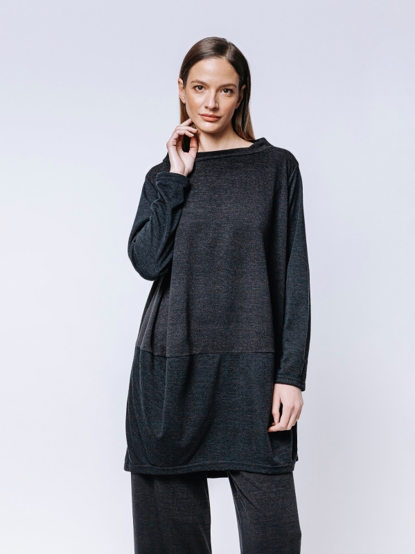 Wool jersey long t-shirt