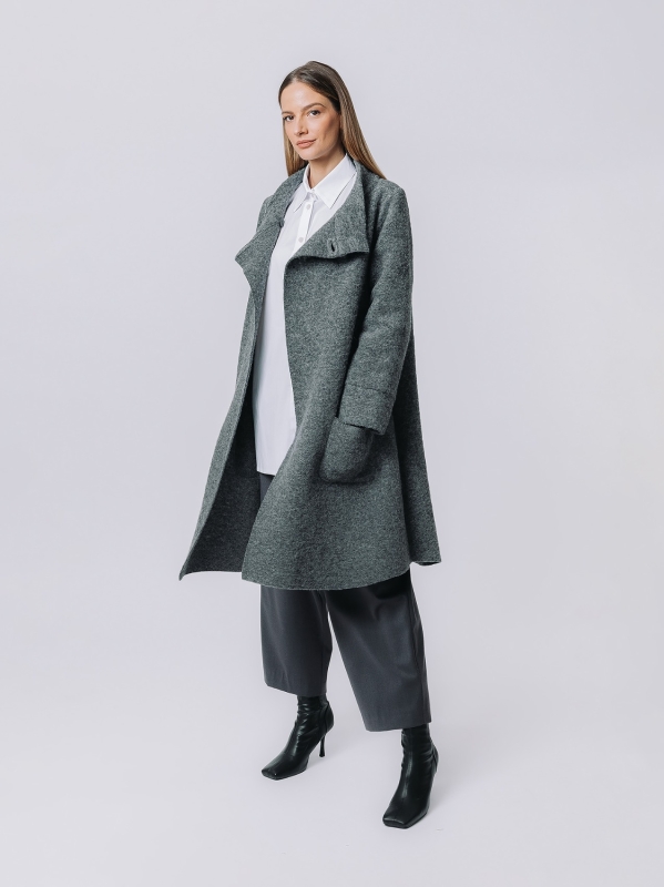 Boiled wool coat