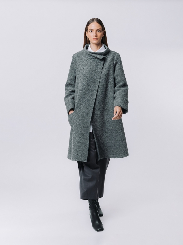 Boiled wool coat