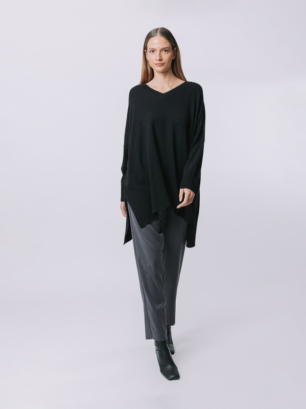 Asymmetrical maxi sweater