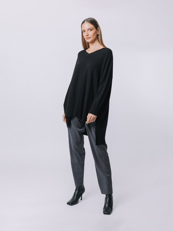 Asymmetrical maxi sweater