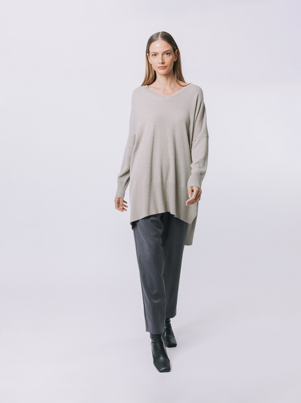 Asymmetrical maxi sweater