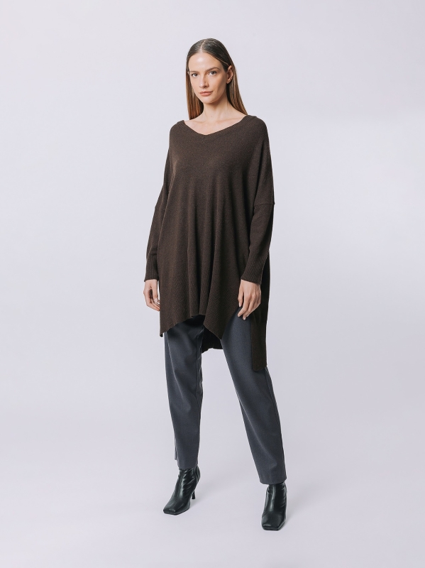 Asymmetrical maxi sweater