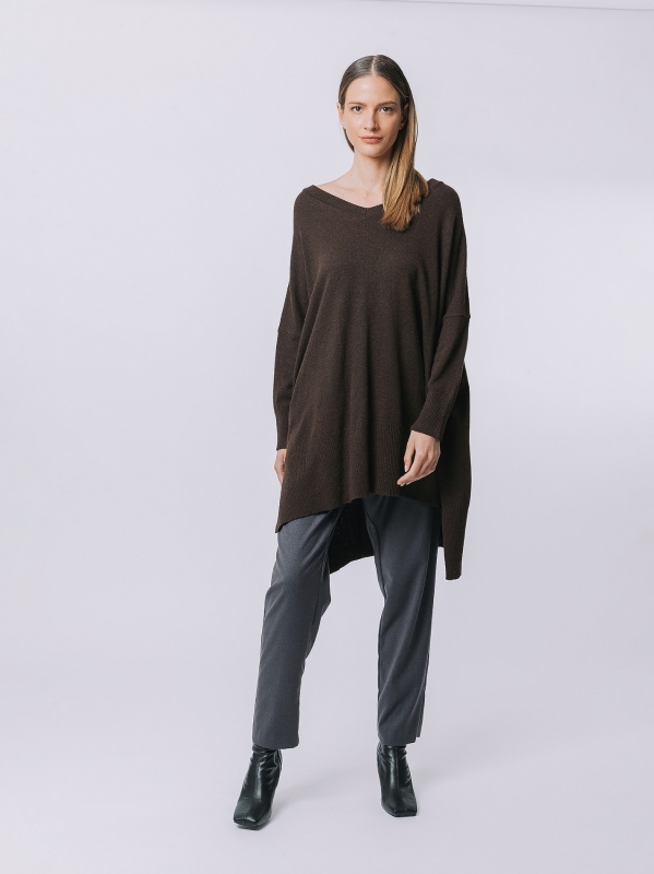 Asymmetrical maxi sweater