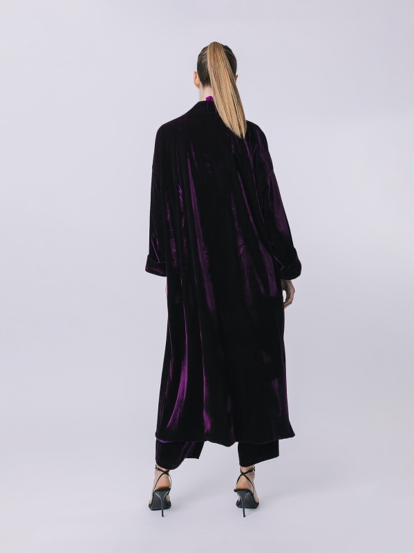 Double face velvet kimono jacket