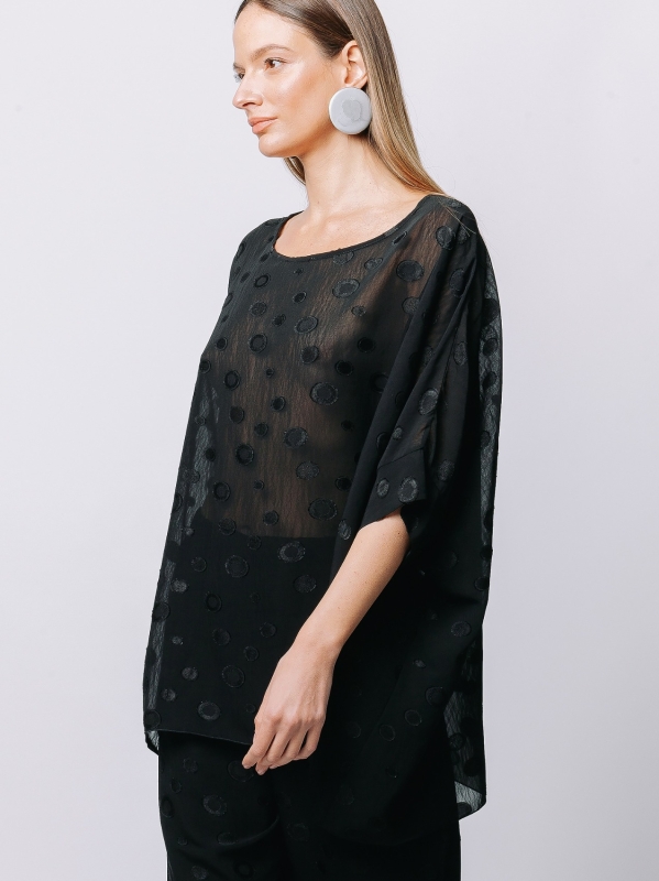 Pois fil coupé oversize t-shirt