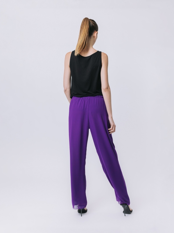 Double chiffon trousers