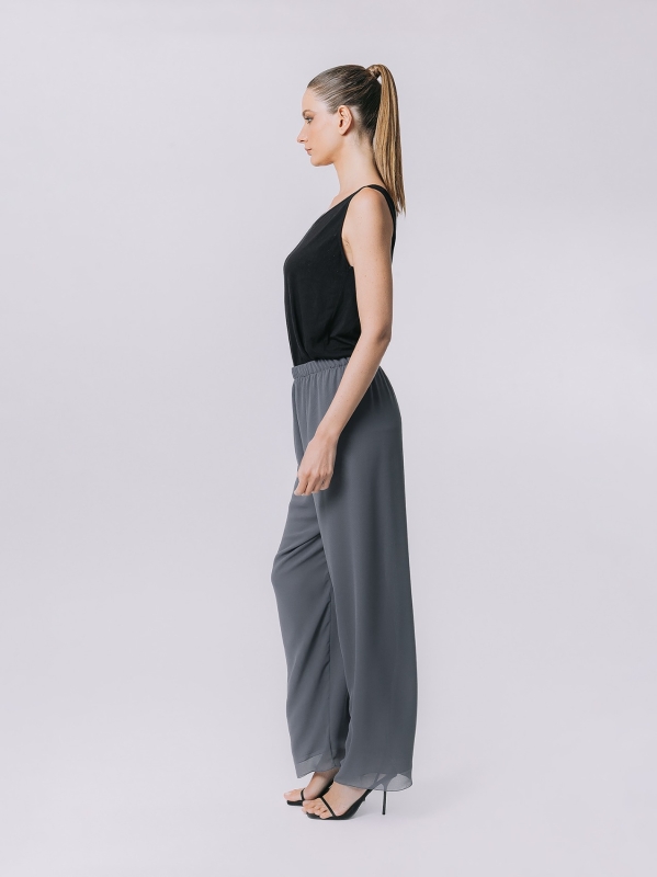 Double chiffon trousers