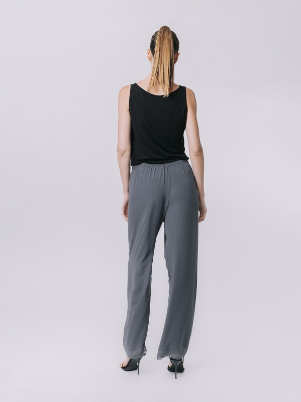 Double chiffon trousers