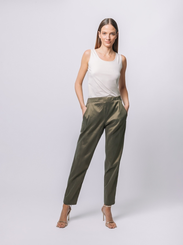 Stretch shantung chino trousers