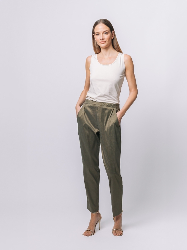 Stretch shantung chino trousers