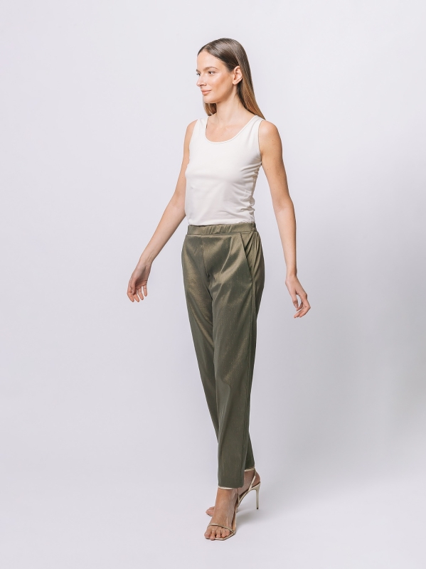 Stretch shantung chino trousers