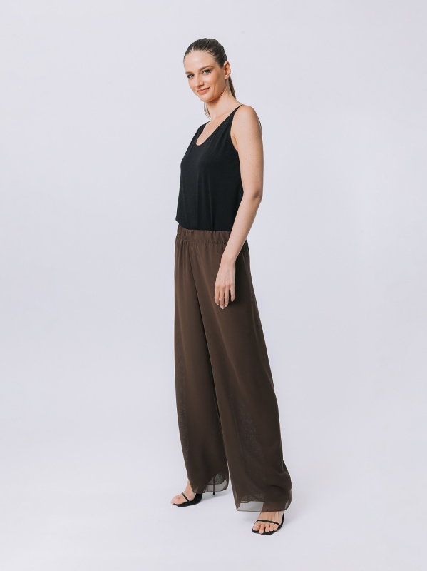 Double chiffon trousers